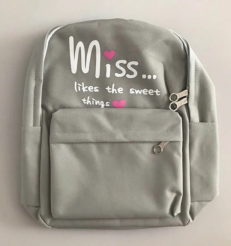 4Pcs/set Women School Backpacks Nylon Student Book Satchel