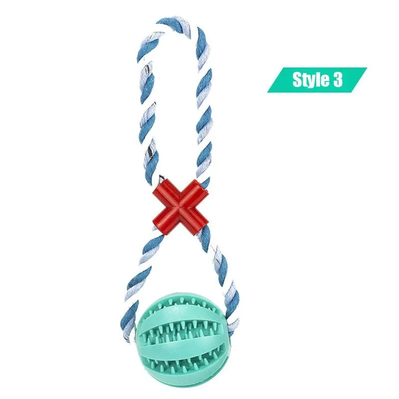 Dog Interactive Hemp Rope Rubber Balls