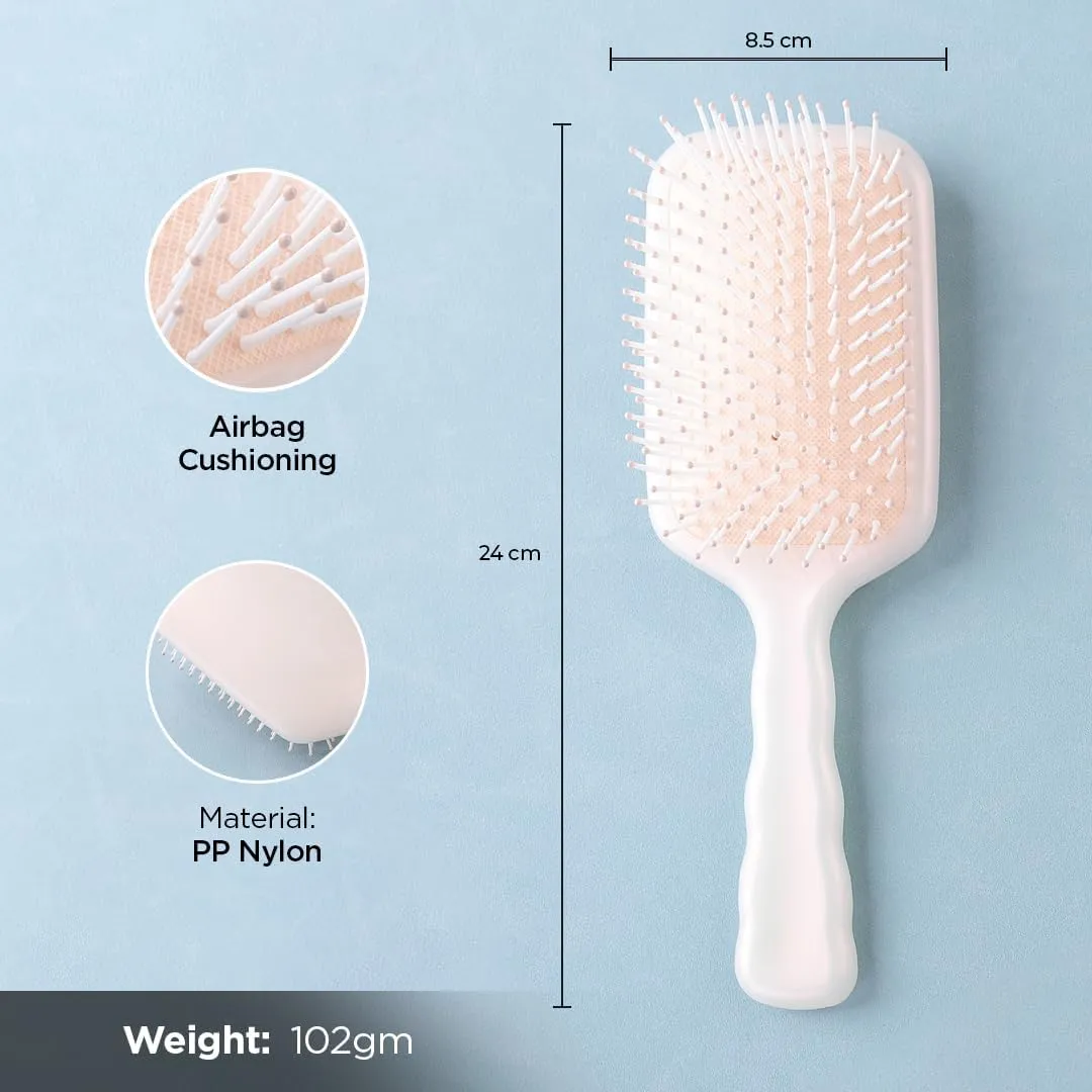 Kuber Industries Hair Brush | Bristles Brush | Hair Brush with Paddle | Detangles Hair Brush | Suitable For All Hair Types | Hair Brush Styling Hair | XH45BGE | Beige