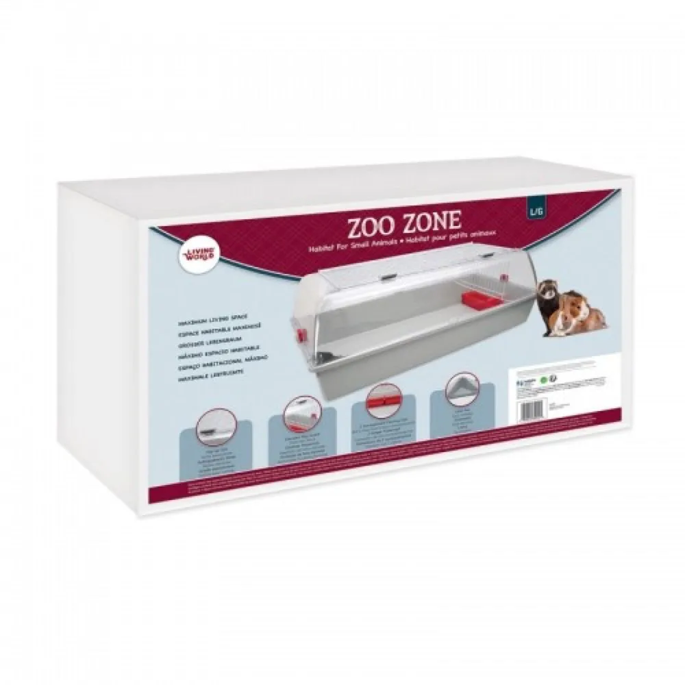 Living World Zoo Zone Small Animal Cage (Grey Burgundy)