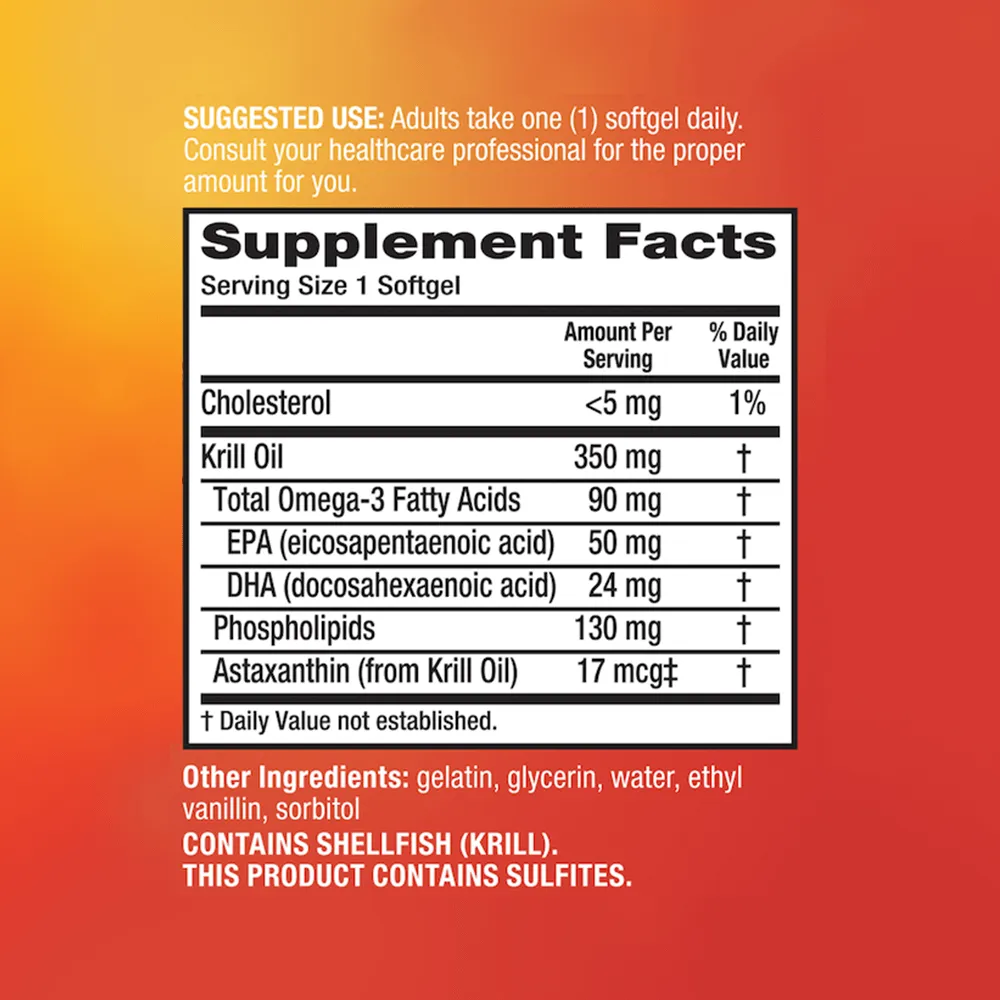 MegaRed 350mg Superior Omega-3 Krill Oil Softgels