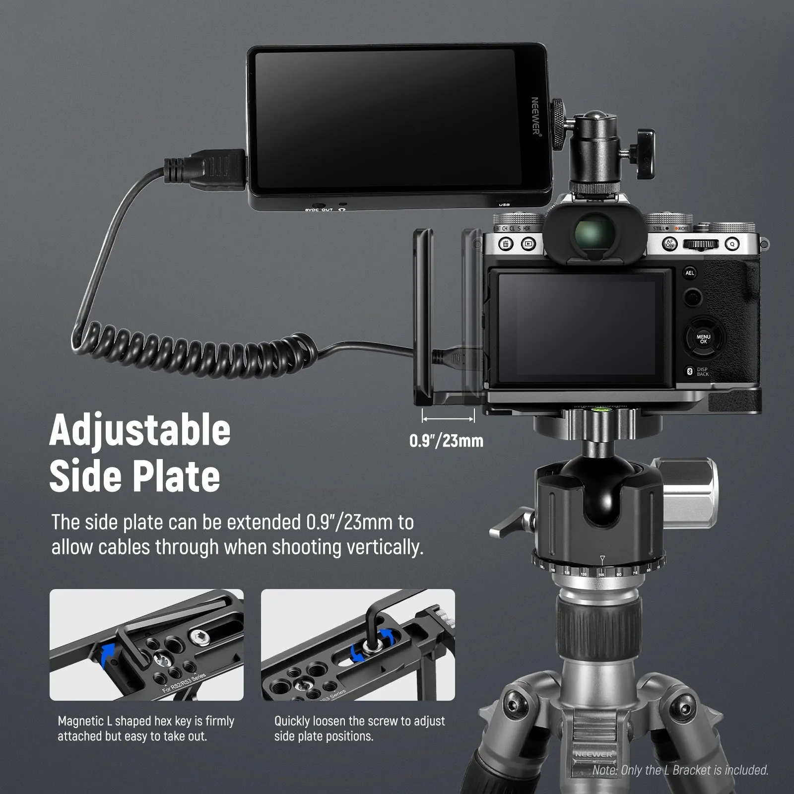 NEEWER CA014L X-T5 L Bracket Compatible with FUJIFILM X-T5